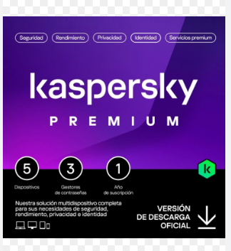 LICENCIA KASPERSKY PREMIUM 5 DISPOSITIVOS /1 AÑO BASE